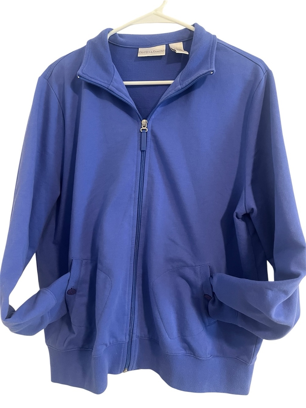 Draper & Damons Blue Full Zip-Front Bomber Jacket Women's size L L380